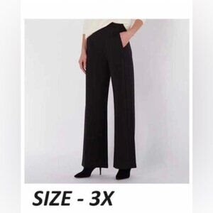 Guillaume Double Knit Jersey Wide Leg Pant - Black. Size: 3X. NIB (1495)